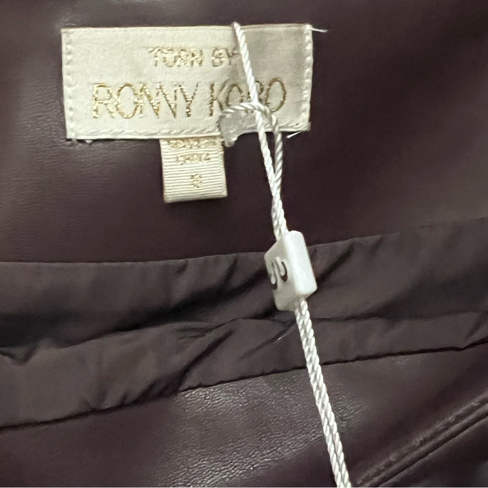 Torn By Ronny Kobo Paloma faux leather bubble mini skirt Sz S - Picture 6 of 7